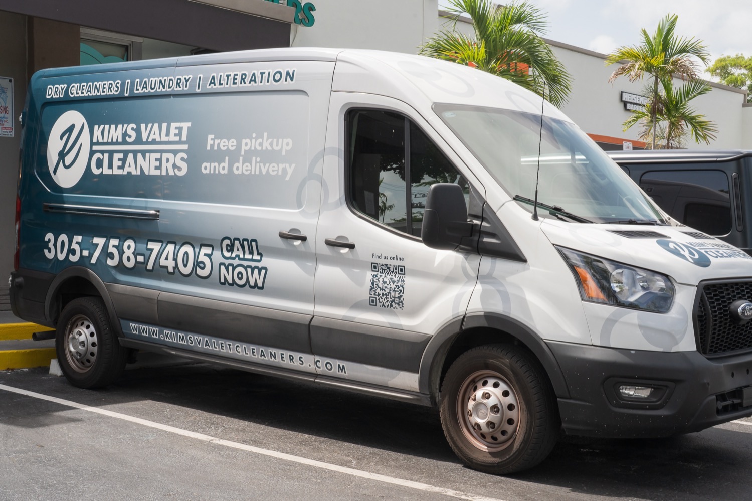 The Kim's Valet Cleaners pickup and delivery van